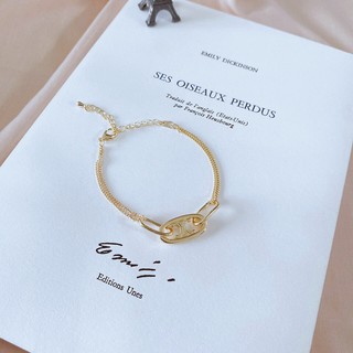 ADIZO เครื่องประดับเคลือบ ทองแท้ 18K สร้อยข้อมือ Maillon Bracelet