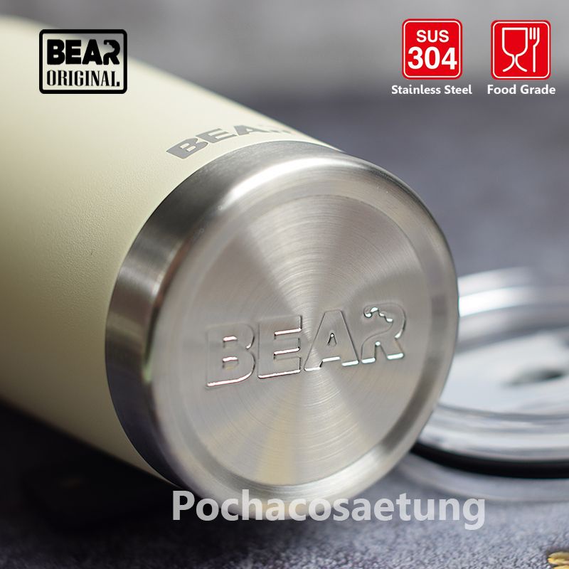 แก้ว BEAR มีบริการสลักชื่อ สี Powder Coat ของเเท้ เก็บอุณภูมิได้นาน ไม่มีไอน้ำ