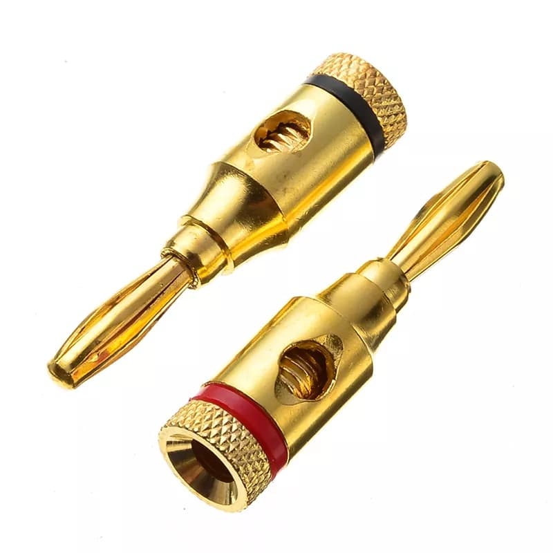 Banana Jack ปลั๊กกล้วย ชุบทอง 24K แจ็คเสียงลําโพงสายเคเบิ้ล สต็อกพร้อมส่งในไทย แพ็คส่งใน 24 ชม.