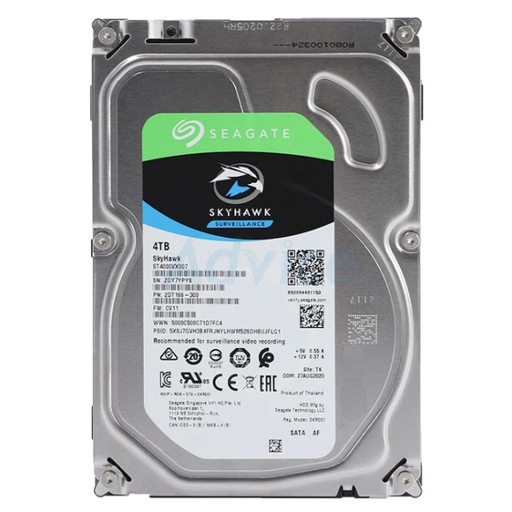 4 TB HDD CCTV SEAGATE SKYHAWK (5900RPM, 64MB, SATA-3, ST4000VX007)
