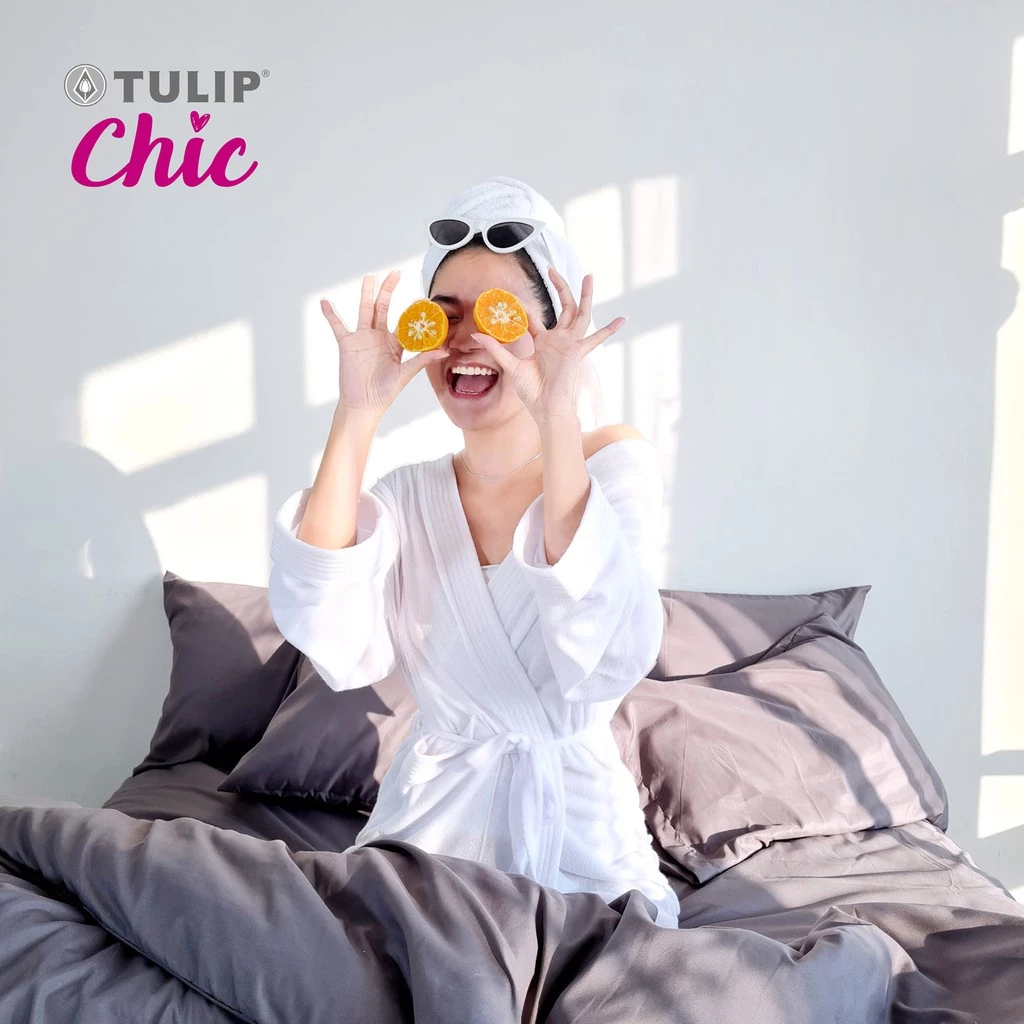 ชุดเครื่องนอน TULIP CHIC สีพื้น CHIC01 พร้อมผ้าห่มนวม thumbnail 6
