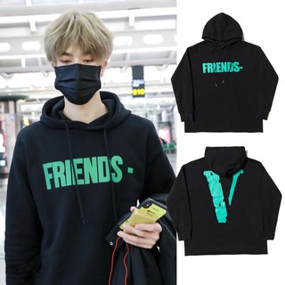 เสื้อฮู้ดสีดำ FRIENDS เสื้อหวังอี้ป๋อ Wang yibo ถูกมาก!!