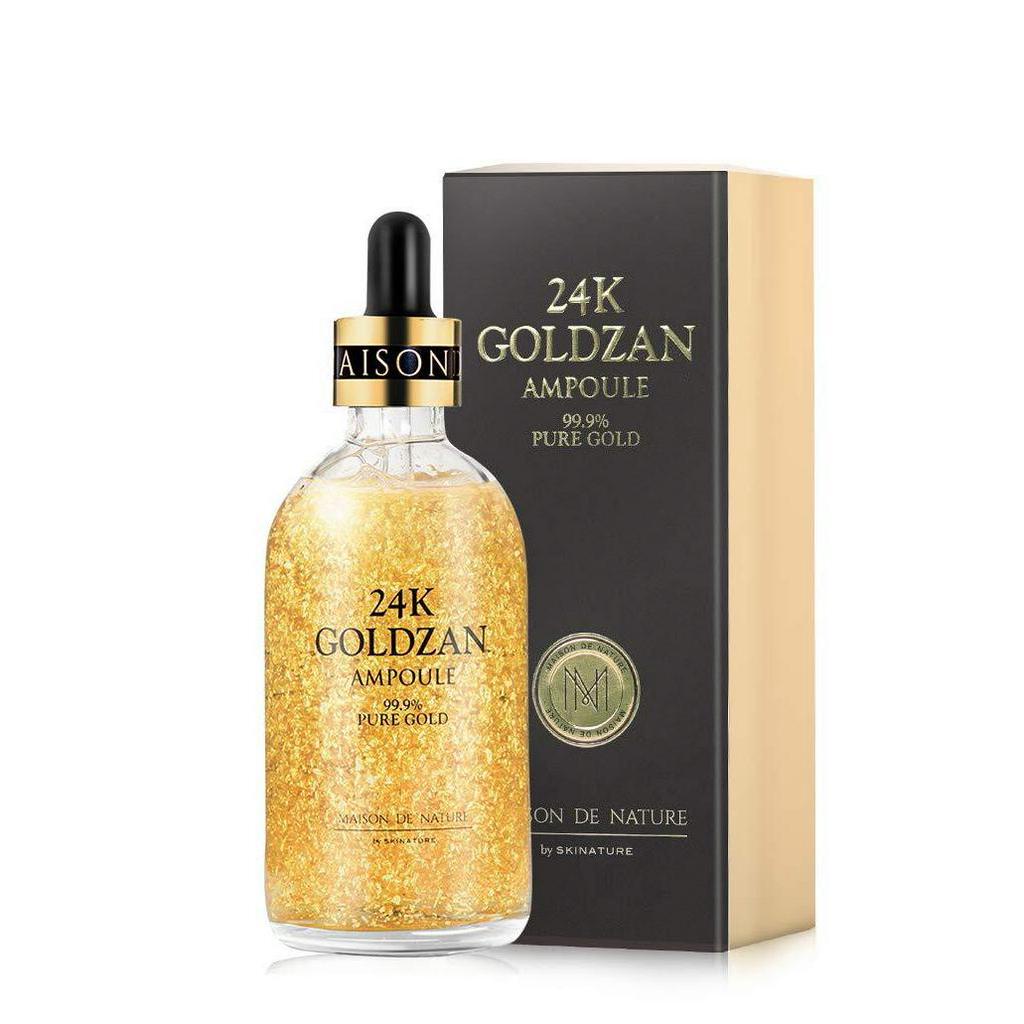 Skinature Maison De Nature 24k GOLDZAN Ampoule ผลิตภัณฑ์ดูแลผิว บริสุทธิ์ 99.9% กระจ่างใส คอลลาเจน ล