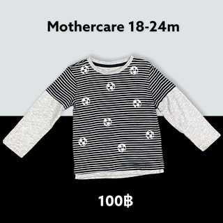 เสื้อแขนยาวลายต่อแขนเสื้อฟุตบอล Mothercare Size 18-24m