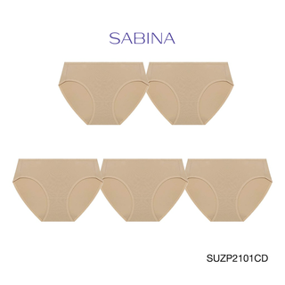 Sabina กางเกงชั้นใน (Set 5 ชิ้น) (ทรง Bikini) รุ่น Panty Zone รหัส SUZP2101CD สีเนื้อเข้ม