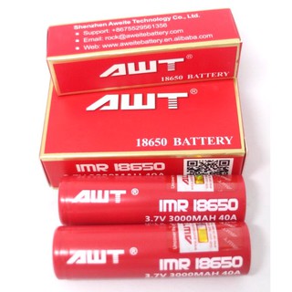 ถ่านชาร์จ AWT IMR18650 3000mAh แพคคู่ โค้ดตรวจสอบได้ ทุกก้อนของแท้ 100%