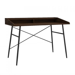 modernform WORK DESK WFH COLLECTION รุ่น KIN WORK ท๊อปโต๊ะสี DARK WALNUT  โครงขาเหล็กสีดำ