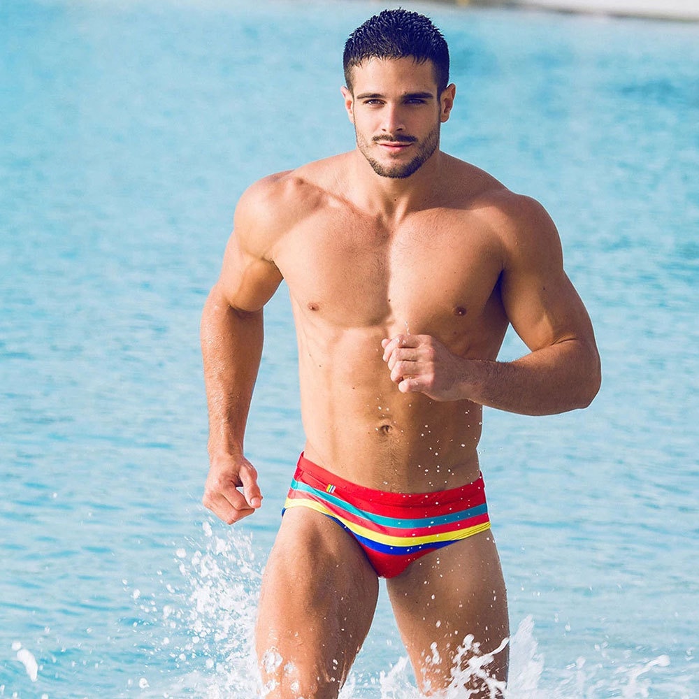 mens rainbow bathing suit