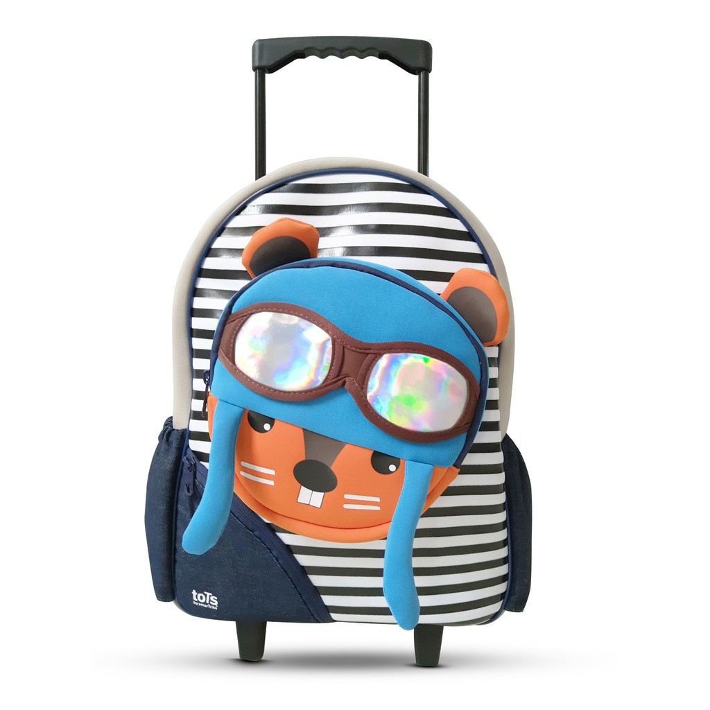 toTs - กระเป๋าเป้เด็ก กระเป๋าล้อลากเด็ก สำหรับเดินทาง ลายคุณกระรอกนักบิน 460102   Squirrel Trolley Bag