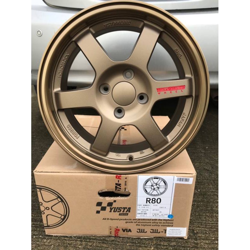 ล้อแม็กใหม่ TE37 หยอดแดง งาน Yusta ขอบ15" 4 รู