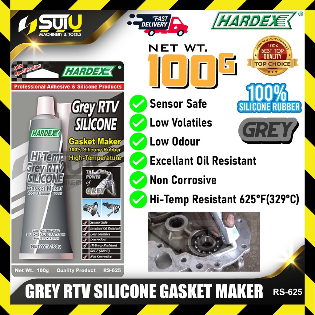 SUI UHARDEX RS-625 / RS625 อุณหภูมิสูงสีเทา RTV ซิลิโคนปะเก็น Maker 100G