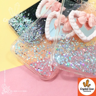 เคสมือถือ Samsung A03 A13 A23 A53 A55 A93 TPU เคลือบเจลกากเพชรกริตเตอร์ไล่สีติดกระจกหัวใจ