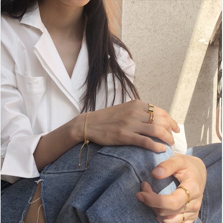 สร้อยข้อมือโซ่ ปรับได้ แฟชั่นสไตล์เรโทร
