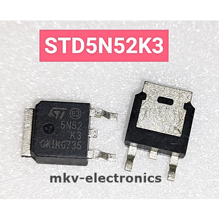 (1ตัว) 5N52K3 , D5N52K3 , STD5N52K3 , MOSFET N-CH 525V 4.4A TO-252 (รหัสสินค้า M01888)