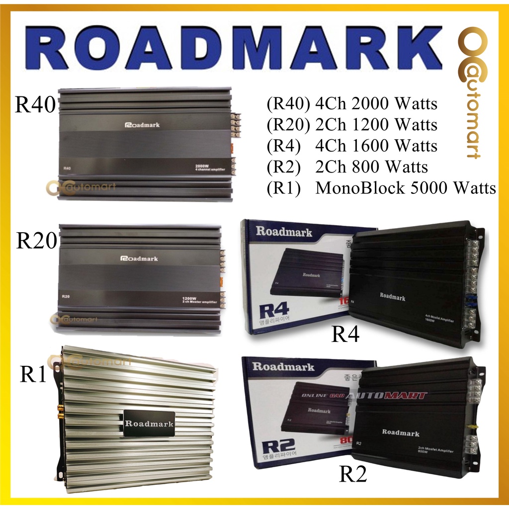 Adams Digital Roadmark Amplifier AB HIGH PERFORMANCE MOSFET CAR AMPLIFIER 2 Channel หรือ 4 Channel ห