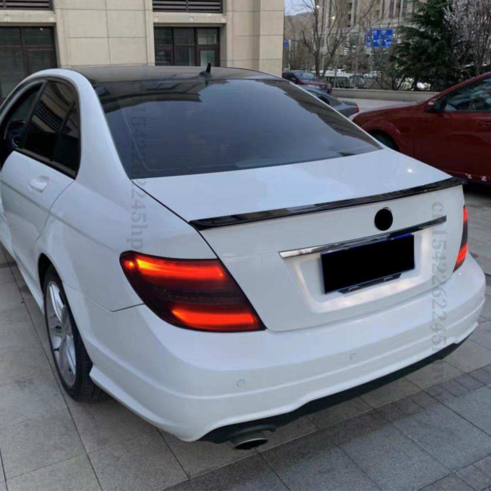 AMG GT สไตล์ด้านหลังสปอยเลอร์ Wing Splitter อุปกรณ์ปรับแต่งจัดแต่งทรงผมสําหรับ Mercedes Benz C W204 2007 2008 2009 2010 2011 2012 2013 2014 C180 C200 C250 C280 C300