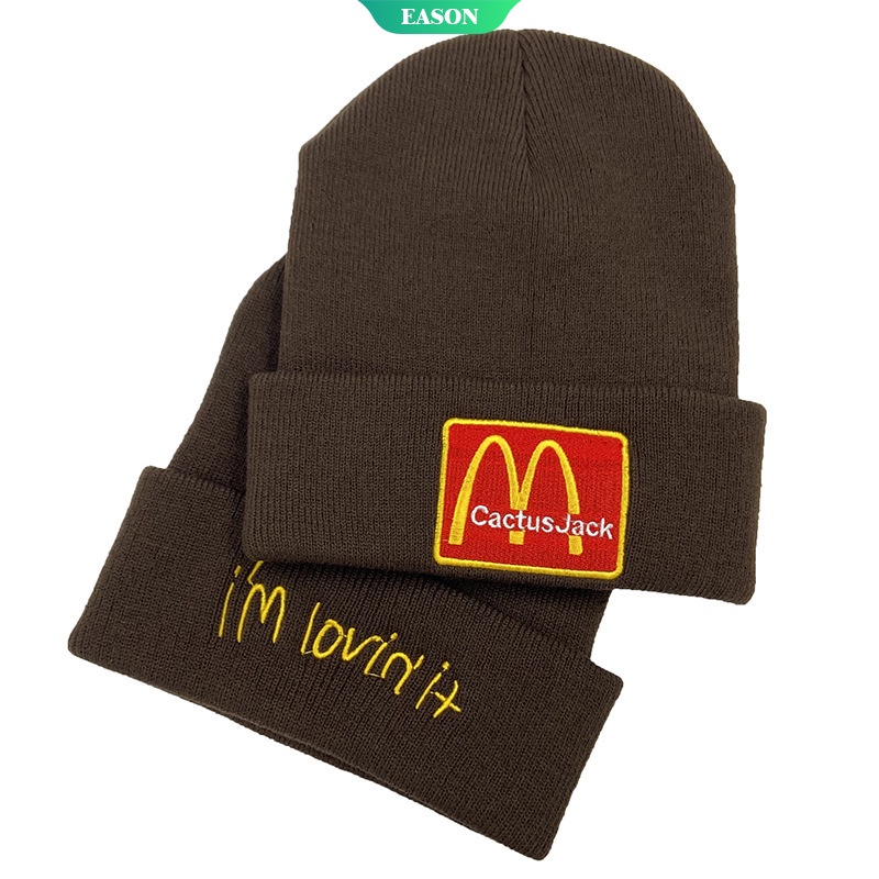 หมวกถัก ผ้าวูล ลายการ์ตูนอนิเมะ Sanrios KawaiiInsins McDonald's Joint Winter CACTUS JACK ให้ความอบอุ่น