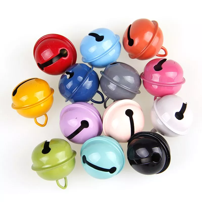 ขายส่ง ทําเอง ระฆังที่มีสีสัน22มิลลิเมตรลูกอมสีอบสีระฆังรอบระฆังสัตว์เลี้ยงสุนัขแมวปกอุปกรณ์พอดีเทศกาล/พรรค/สัตว์เลี้ยงส