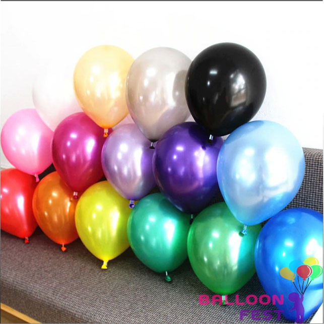 Balloon Fest ลูกโป่งกลม สีมุกขนาด 6 นิ้ว จำนวน 72 ใบ (คละสี)