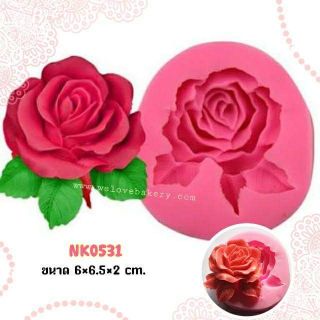 Nk0531 พิมพ์ฟองดองลายกุหลาบมีใบดอกใหญ่