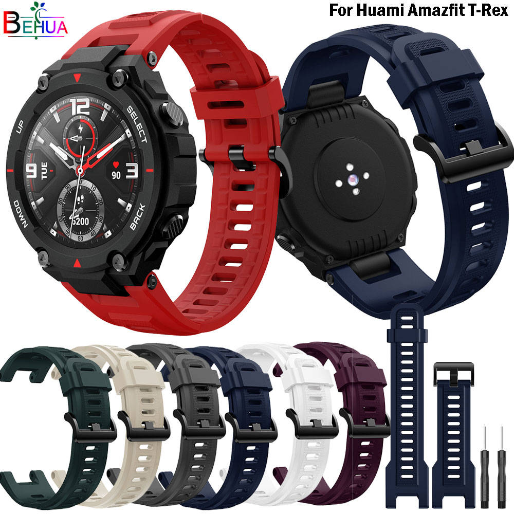 สายนาฬิกาข้อมือ ชนิดซิลิโคน สำหรับ Xiaomi Huami Amazfit T-Rex Smartwatch band For Xiaomi Amazfit T-REX Pro