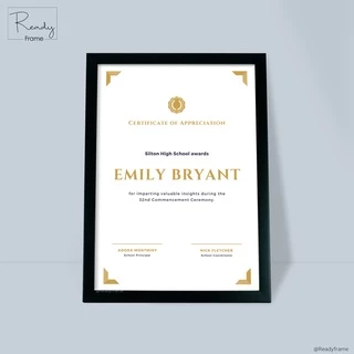 ReadyFrame I กรอบรูป A4 กรอบเกียรติบัตร กรอบใส่ทะเบียนสมรส I Modern Picture Frame Size A4
