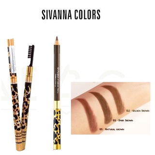 ดินสอเขียนคิ้วลายเสือ Sivanna Colors Eyebrow Pencil ES003 พร้อมแปรงปัดคิ้ว เขียนง่าย เนื้อดี ติดทนนาน (มี 3สีให้เลือก)