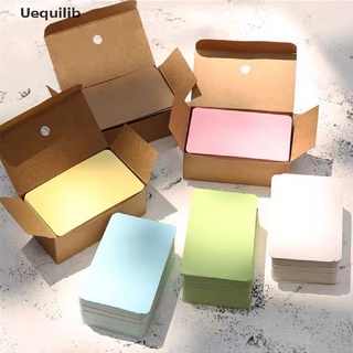 Uequilib 100 ชิ้น / กล่อง กระดาษคราฟท์ การ์ดสีเปล่า นามบัตรข้อความ การ์ดขอบคุณ