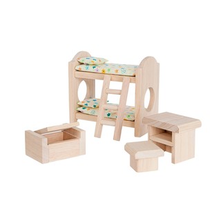 PlanToys 9502 Children Bedroom - Classic ของเล่นไม้ชุดห้องนอนเด็ก เฟอร์นิเจอร์บ้านตุ๊กตา ของเล่นเด็ก  3 ขวบ