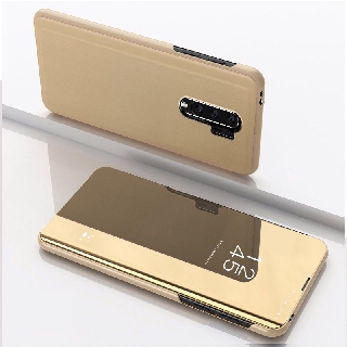 เคสสำ Flip Case Xiaomi Redmi 9 9A Redmi9A Redmi9 Electroplate Mirror Back Cover Stand Casing เคสโทรศัพท์มือถือ พลิกซองโทรศัพท์