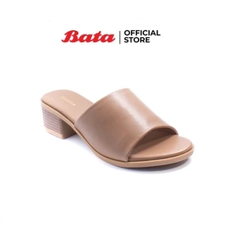 Bata บาจา รองเท้าส้นสูงแบบสวม ใส่ง่าย น้ำหนักเบา เรียบหรู ใส่ทำงาน ลำลอง สูง 2 นิ้ว ผู้หญิง รุ่น Zippy สีโทป 6615430