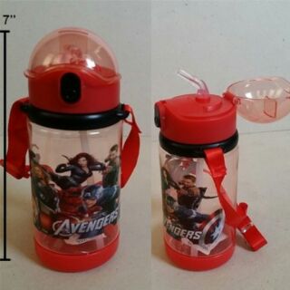 กระติกน้ำสายสะพาย มีหลอดในตัว ลาย อเวนเจอร์ Avengers ขนาดสูง 7 นิ้ว ความจุ 500ml