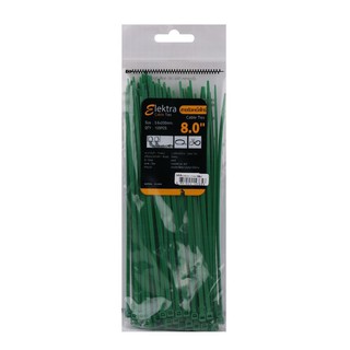 เคเบิ้ลไทร์ สายรัด หนวดกุ้ง  ELEKTRA 8 นิ้ว 200 มม. สีเขียว CABLE TIES GREEN 8 INCHES 200MM ELEKTRA