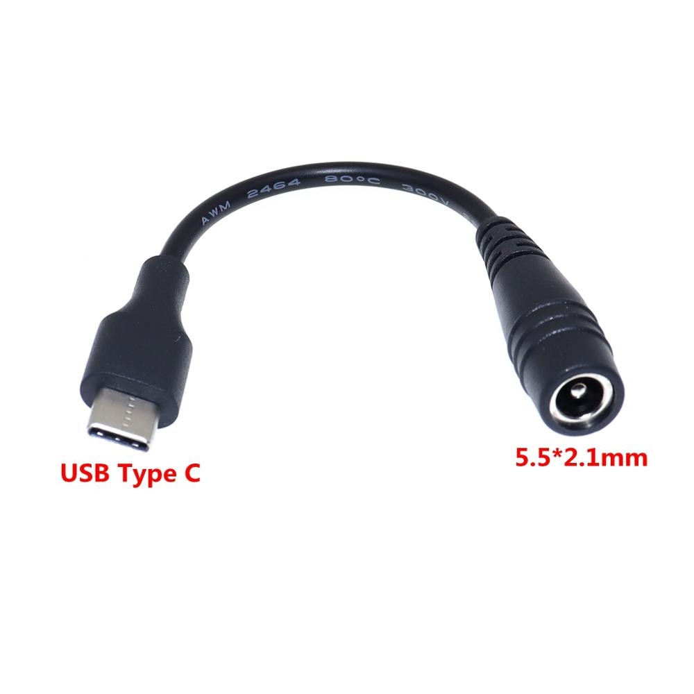 DC5.5 x 2.1 มม. แจ็คหญิง Type-C USB-C ชาย Plu 5V DC Power Connector อะแดปเตอร์ DC ถึง Type C ชาย