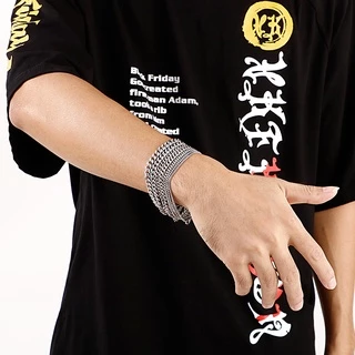 สร้อยข้อมือสเตนเลส 4-8 มม. ยาว 18 ซม. สีเงิน สําหรับผู้ชาย และผู้หญิง