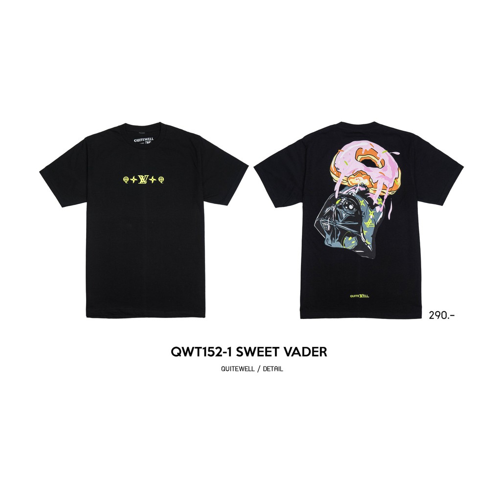QUITEWELL เสื้อยืดแขนสั้น 152 SWEET VADER BLACK เสื้อผู้ชาย Oversize สกรีนลาย สีดำ วินเทจ