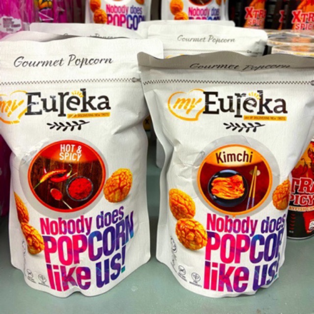 อร่อย🔥ป็อปคอร์นยูเรก้า มี2รส กิมจิ และฮ็อตแอนด์สไปซี่ Popcorn Eureka
