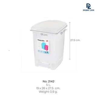 Double Lock ถังขยะพลาสติก แบบเหยียบ 5 ลิตร รุ่น 2142