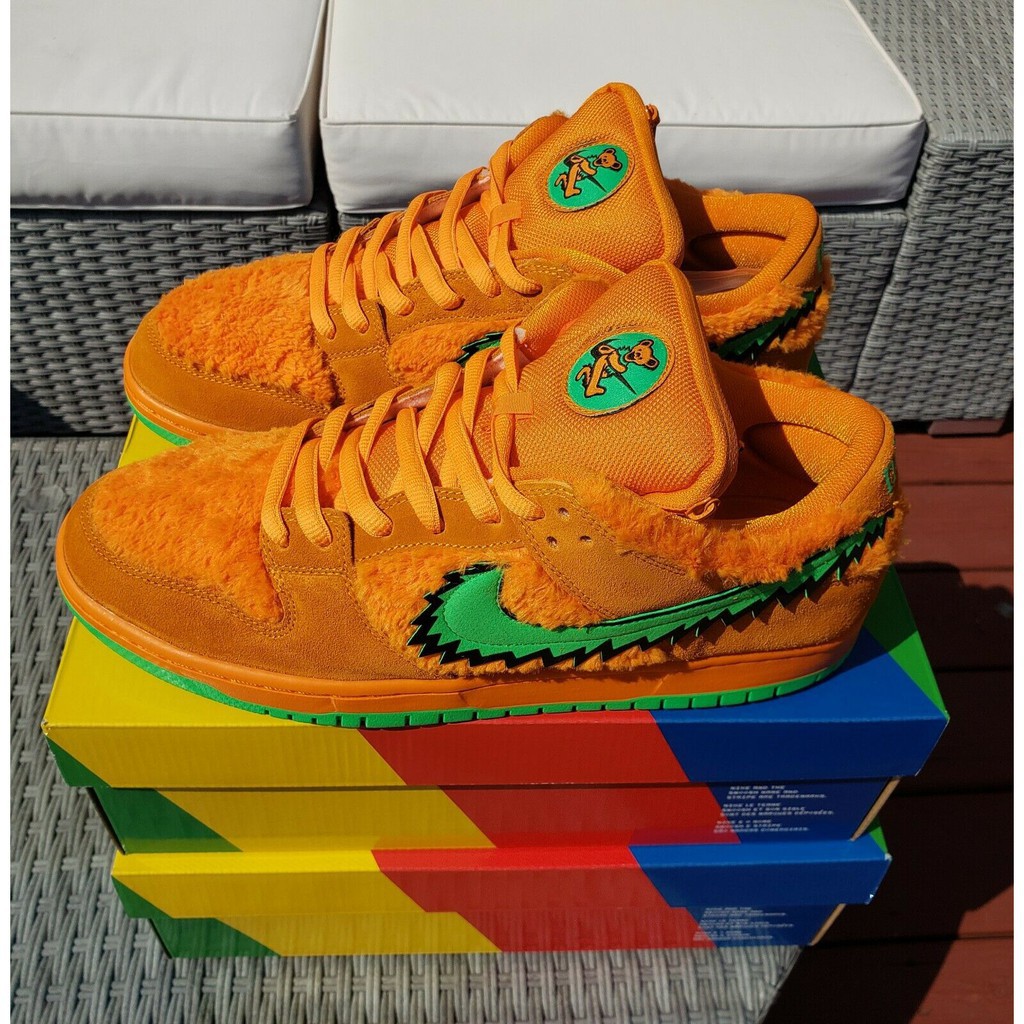 สีใหมGrateful Dead x Nike SB Dunk Low "Orange Bear" รองเท้าผ้าใบ CJ5378-800