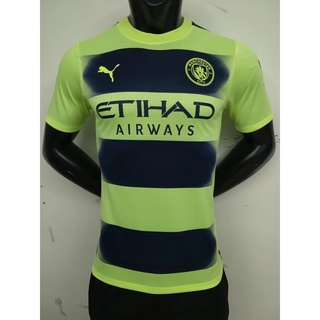 [player Version] เสื้อกีฬาแขนสั้น ลายทีมฟุตบอล Manchester City second away 2223 ชุดเหย้า คุณภาพสูง