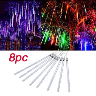 8 ชิ้น/เซ็ต 30 เซนติเมตรกลวงไฟ LED ฝนดาวตกหลอดไฟแท่งไฟกลางแจ้ง 30cm 8 Tubes Meteor Shower Rain Light stick Waterproof GS