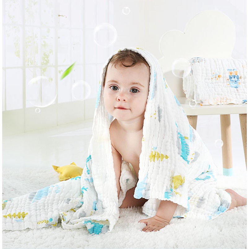 ผ้าเช็ดตัวนม ผ้าเช็ดตัวคอตตอนออร์แกนิก 100% 6 ชั้น - KUB