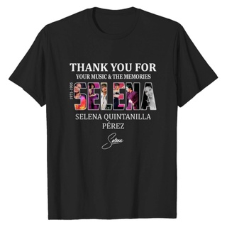 แขนสั้นcrew neckเสื้อยืด พิมพ์ลาย Selena Quintanilla 1971 1995 Thank You For Your Music สําหรับผู้ชายS-XXXXL