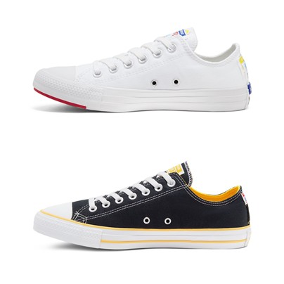 CONVERSEรองเท้าผ้าใบ all star logo stacked ox White/Black ลิขสิทธิ์แท้
