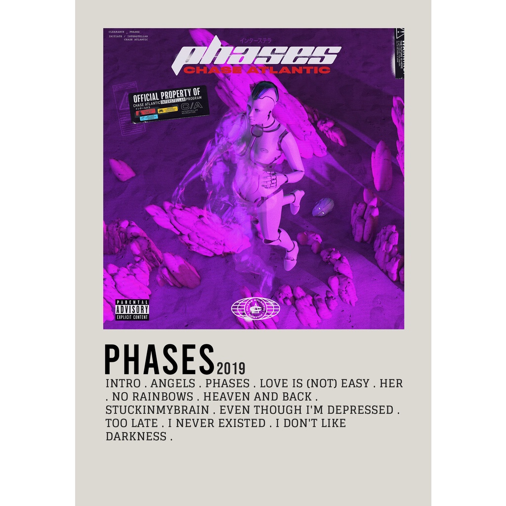 อัลบั้มปกโปสเตอร์ PHASES โดย Chase Atlantic วงดังสําหรับห้อง/ผนัง