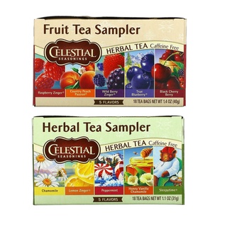 ชาสมุนไพรปราศจากคาเฟอีน 5 รสชาติ Celestial Seasonings, ฟรุตทีแซมเพลอร์ บรรจุถุงชา 18 ถุง