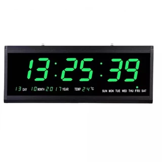 นาฬิกาแขวนผนังดิจิตอล LED รุ่นHB-4819 มี4สี นาฬิกาปฏิทินถาวร 48X18.5X3.5 ซม. พร้อมหัวอแดปเตอร์และUSB พร้อมใช้งาน