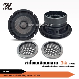 ลำโพง3นิ้ว Full-Range Speaker Hifine หน้าเคฟล่าแท้ แม่เหล็ก60*15มิลเต็ม วอยส์20มิล พร้อมตะแกรงหน้าลำโพง 1หรือ2ดอก