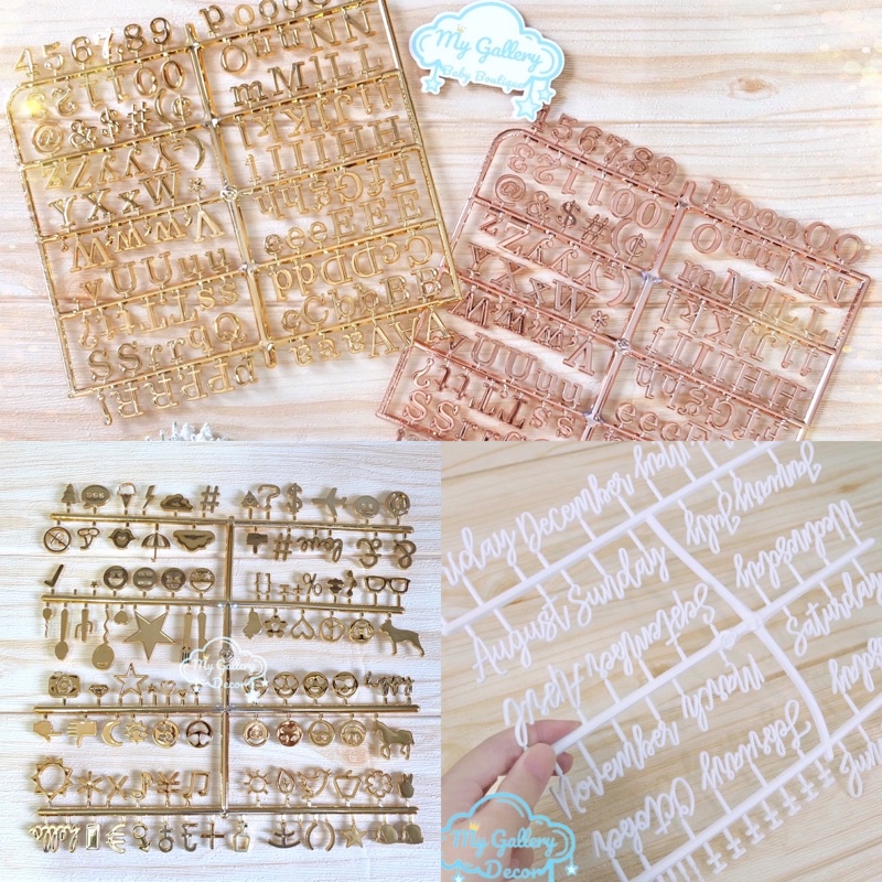 แผ่นอักษร ข้อความต่างๆ / แผ่นการ์ตูน สำหรับติดกระดานบอร์ด Letter Board