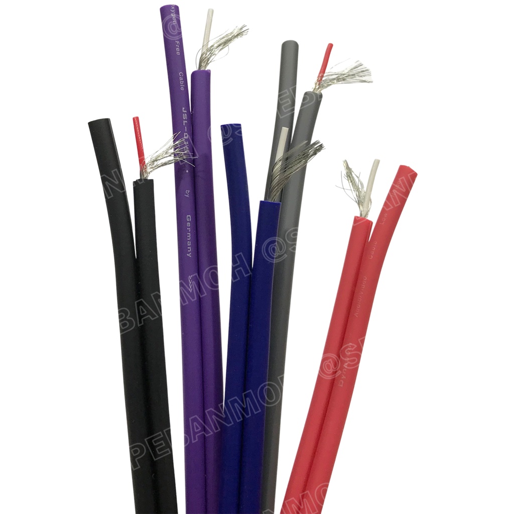 [ 2 เมตร ] JSL-015 JSL-015 สายสัญญาณชีลโมโนคู่ 4มม สายสัญญาณไดนาคอม ชีลโมโน คู่ 4mm Dynacom Twin Mono Cable สายชีลด์ค...